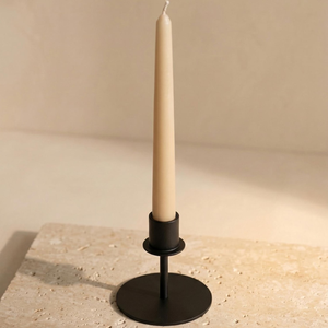 Short Small <b>Black</b> Metal Taper Candle <b>Holder</b> Minimal Modern Decor Compact Tabletop <b>Candlestick</b> Stand Contemporary - Product Image 3