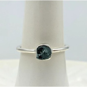 Turquoise Gemstone <b>925</b> <b>Silver</b> <b>Rings</b> Prong Setting Bohemia Style Everyday Wear Unisex Jewelry - Product Image 3