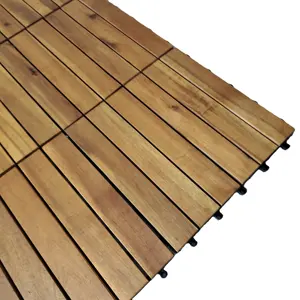 Acacia decking Gỗ Tếch sàn gỗ gỗ 3D Hạt sàn ngoài trời Vườn sàn 300x300 mét