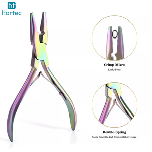 Outils de coiffure professionnels pour extensions de cheveux, pinces à micro-perles, pinces à cheveux en acier, accessoires de salon avec étui en rexine - Product Image 4