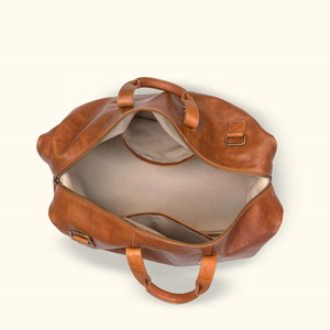 กระเป๋าทรงดัฟเฟิลของผู้ชายกระเป๋าหนังใส่สัมภาระสำหรับเล่นกีฬายิมเดินทางข้ามคืนมีช่องใส่รองเท้าโลโก้ออกแบบได้ตามต้องการ - Product Image 5