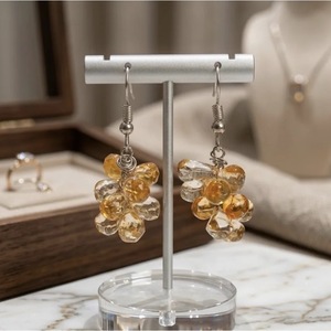 Pendientes Colgantes de Citrino Hechos a Mano con Diseño Entrelazado, Joyería de Moda al por Mayor de Jaipur, India - Product Image 1