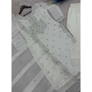 Conjunto de Top, Pantalón y Dupatta con Bordado y Lentejuelas de Diseñador para Vestidos de Fiesta - Product Image 6