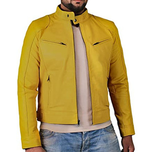 Chaqueta personalizable para hombre Chaqueta de moto de cuero personalizable Chaqueta de moto ajustada para hombre - Product Image 3