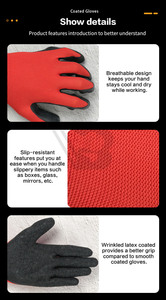 Wholesale 40-80g/Pair Industrial Acrylic/Leather Anti-Static Heat Resistant Safety Work <b>Gloves</b> Tapered Cuff for Industrial Use - Product Image 6