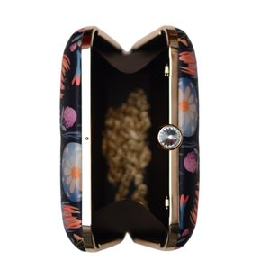 Bolso de Mano Étnico Negro con Estampado Floral para Mujer, Ideal para Bodas, Fiestas y Eventos Formales - Product Image 3