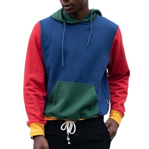 Sweat à capuche pour homme en molleton 100% coton, coupe classique, respirant, avec empiècements contrastants, épais et écologique, idéal pour l'hiver, personnalisable avec logo - Product Image 4