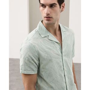 Chemise à manches courtes pour hommes, en mélange de coton léger, chemise tendance d'été - Product Image 2