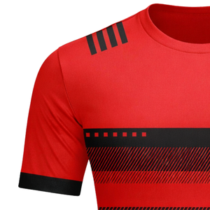 Maillot de football Finlande rouge et noir, léger, respirant, anti-humidité, uniforme d'entraînement sportif pour équipe - Product Image 4