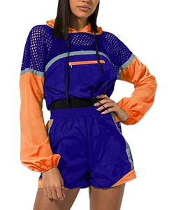 Conjunto de 2 Piezas Personalizable de Chaqueta y Pantalones Cortos de Invierno para Mujer, Bordado, con Cierre Frontal, 100% Nailon - Product Image 1