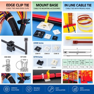สายรัดเคเบิลไนลอนหลากสีแบบล็อคอัตโนมัติ สายรัดจัดการสายไฟ ขนาด 300 มม. ชุดรวมพร้อมข้อต่อและหัวต่อสายไฟ - Product Image 2