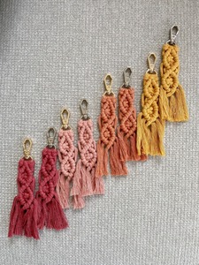 Boho Macrame Keychain Handcrafted Decorative Object Perfect for <b>Car</b> <b>Keys</b> Purse And Daily Use <b>Key</b> Organizer From India - Product Image 6