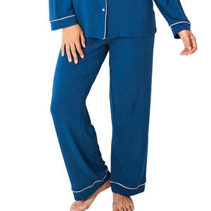 Conjunto de Dormir de Dos Piezas para Mujer, Elegante y de Alta Calidad, en Satén Sólido Tejido, Personalizado, de Secado Rápido, Transpirable, 100% Seda, Invierno, OEM - Product Image 2