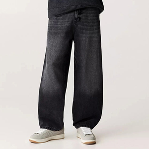 Vaqueros Baggy Rectos Personalizados de Estilo Urbano para Hombre, Vaqueros de Mezclilla de Algodón Oscuro Desgastado, Pantalones Vaqueros Vintage de Moda para Hombre - Product Image 3