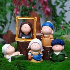 <span class=keywords><strong>Figurine</strong></span> en résine de personnage de peinture à l'huile classique, boîte mystère, souvenir de musée pour les galeries, les boutiques et les décorations de bureau - Product Image 2