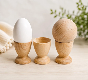 Wholesale Wood Egg Cup Holder Natural Wood Color with elegant design Hot Sale Breakfast <b>Table</b> decor item - Product Image 3