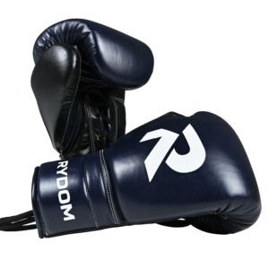 Gants de boxe en cuir RYDOM avec fermeture auto-agrippante, sangle de poignet réglable, évacuation de l'humidité, respirants, doigts entiers, pour adultes de 14 ans et plus - Product Image 2