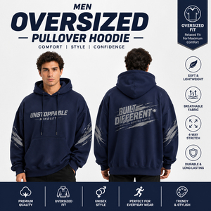 Men Oversized Pullover Hoodie French Terry Hooded Sweatshirt Men Sublimation Printed Winter Wear Pullover Men Sportswear Hoodies - Product Image 1