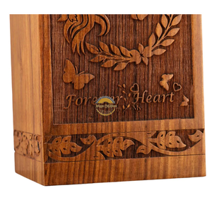 Urne funéraire en bois de rose sculptée à la main AYAANS, très vendue, pour cendres d'adultes, urnes funéraires en gros (6X6X11)IN - Product Image 5