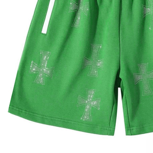 Pantalones Cortos Personalizados con Pedrería, Estilo Jogger, 100% Algodón French Terry, para Verano, Estilo Urbano, Vintage, para Hombre - Product Image 3