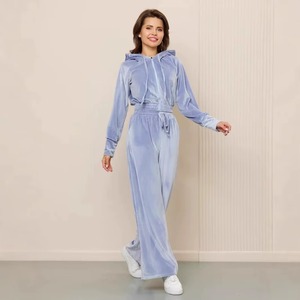 Velour Custom Plain Short Sleeve T Shirt and Short Set for Men Summer Set Unisex Custom Sweatsuit Women 2 Piece Cotton Tracksuit - Product Image 5