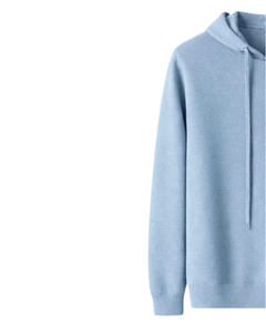 Sweat-shirt à capuche personnalisé pour homme, bleu clair, en molleton de coton, à manches longues, décontracté, avec cordon de serrage, pour l'hiver - Product Image 3