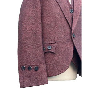 Ventoria Enterprises Men's Black <b>Tweed</b> Woolen Coated Argyle Kilt Jacket 5 Buttons Vest Wedding Traditional <b>Tartan</b> Customized - Product Image 4