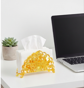 Porte-serviettes en aluminium moulé avec finition couleur or, parfait pour la maison et les articles de cuisine, accessoire de table. - Product Image 2