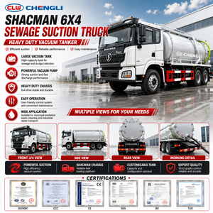 Camion d'aspiration des eaux usées Shacman 6x4, camion-citerne à vide robuste pour le nettoyage des boues septiques et l'assainissement municipal, au prix d'usine - Product Image 1