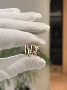 Boucles d'oreilles pendantes en diamant de laboratoire de forme marquise, 0,30 ct VVS VS EF, or massif 14 carats, bijoux de luxe contemporains pour femme - Product Image 2