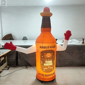 Bouteille de bière géante gonflable dansante avec lumière LED, logo personnalisé, figurine gonflable pour la publicité des festivals de bière - Product Image 4