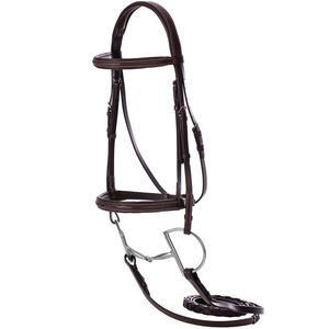 Bridon d'équitation le plus vendu avec rênes en cuir véritable pur, couleur noir et marron, vente en gros pour équitation - Product Image 3