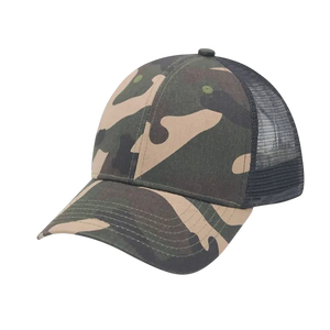 Custom Leather Patch Logo Classic 6 Panel Pre-Curved Brim Mesh Snap Back 112 Trucker Hat Cap 6 Panels Trucker Cap - Product Image 3