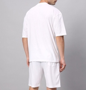 Men Summer T Shirt and Shorts <b>Set</b> Breathable <b>Knitted</b> Casual 2 Piece Jogger Outfit Crew Neck Direct Factory Manufacturer - Product Image 2