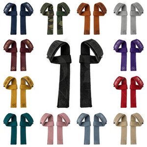 Sangles de levage rembourrées personnalisées OEM pour l'entraînement professionnel, l'haltérophilie, les soulevés de terre, les salles de sport, avec support de poignet et sangles de préhension en coton - Product Image 1