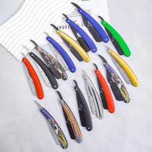 Plastic Handle <b>Single</b> <b>Blade</b> <b>Razor</b> For Barber Shop Face Shaving Stainless Steel <b>Blade</b> Multi Color Options - Product Image 2