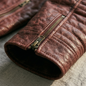 Elegant Brown Leather <b>Jacket</b> for Men Timeless and Versatile Effortless Style and Comfort Perfect for Bikers and Casual Wear - Product Image 5