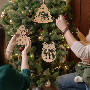 Eco Friendly <b>Christmas</b> <b>Tree</b> Decoration Tags Rustic Wooden Ornaments for Gifts and Holiday Decor Available For Sale - Product Image 1