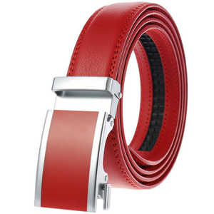 Ceinture automatique en cuir véritable pour homme, décontractée, couleur unie, boucle en alliage, moulage monobloc, durable, en cuir de vachette - Product Image 5