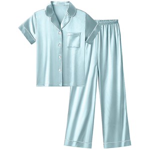 Ensemble de vêtements de nuit en coton pour femmes, pyjamas de qualité supérieure, toucher doux, vêtements de nuit, coupe régulière, vêtements de maison, taille élastique, grande taille - Product Image 5