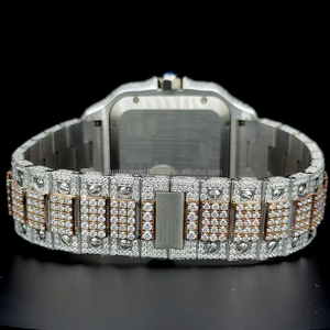Reloj de acero inoxidable con incrustaciones de moissanita de 28.5 quilates, estilo único, completamente cubierto de moissanita, movimiento de cuarzo. - Product Image 4