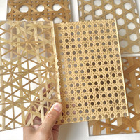 Lámina Acrílica Tejida de Bambú, Resina PETG, Acrílico Transparente para Decoración del Hogar, Paneles de Pared de Plástico para Hostelería