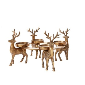 <b>Top</b> Selling Brass Reindeer Candle Holders Set of 4 Traditional Handicraft <b>Christmas</b> Decorations - Product Image 1