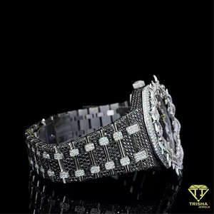 Montre de luxe entièrement sertie de diamants, lunette à pointes, diamants Moissanite VVS en argent sterling 925, automatique, pour homme, style Hip Hop - Product Image 5