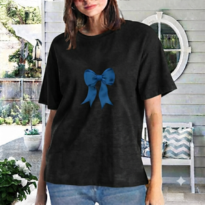 High Quality Cotton men ,Women's Custom Yellow Bow Print Pattern T-Shirt Trendy Fashion Top Street Style T-Shirt <b>logo</b> Quick men - Product Image 1