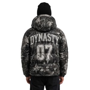 Chaquetas Acolchadas Personalizadas de Poliéster 100% con Diseño de Camuflaje Monocromático Carbón, Estilo Urbano, con Capucha y Detalle Gráfico en Paneles - Product Image 2