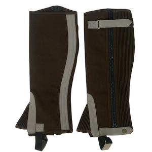 Women's Custom Equestrian Half <b>Chaps</b> Synthetic Leather Zipper Closure Comfortable Fit <b>Riding</b> Leg Guards - Product Image 1