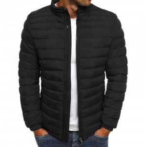 Chaqueta Acolchada para Hombre con Logotipo Personalizado, Chaqueta de Invierno Informal de Manga Larga con Capucha y Cuello Alto, Impermeable - Product Image 2