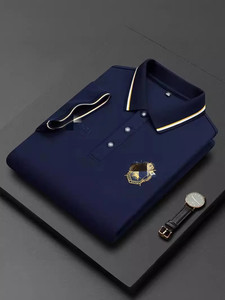 Camiseta Polo de Manga Corta para Hombre, de Alta Calidad, Moderna, con Bordado de Hilo Dorado, Transpirable, Informal, para Golf - Product Image 6