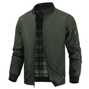 <b>Men</b> Premium Bomber <b>Jacket</b> Classic High Quality Full Zip Breathable Quick-Dry Lightweight Soft Rib Knit Trim Casual Fashion - Product Image 3